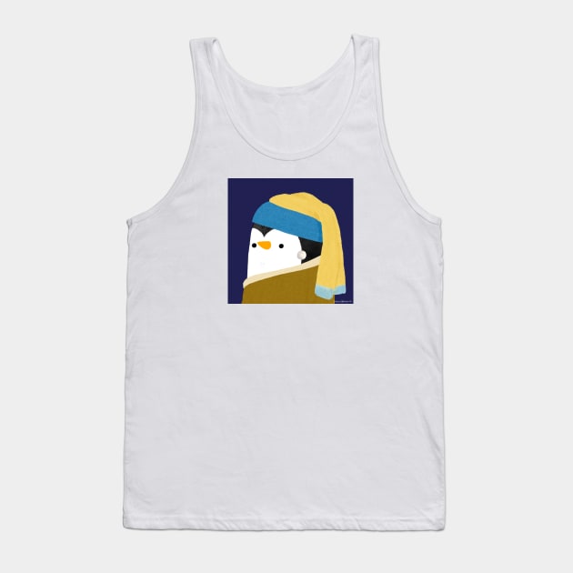 Penguin with Pearl Earring Art Series Tank Top by thepenguinsfamily